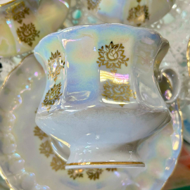 Кофейный сервиз Коростенский ФЗ 1990гг. Тонкий фарфор, люстр, позолота. Цена за 15пр. Картинка 6